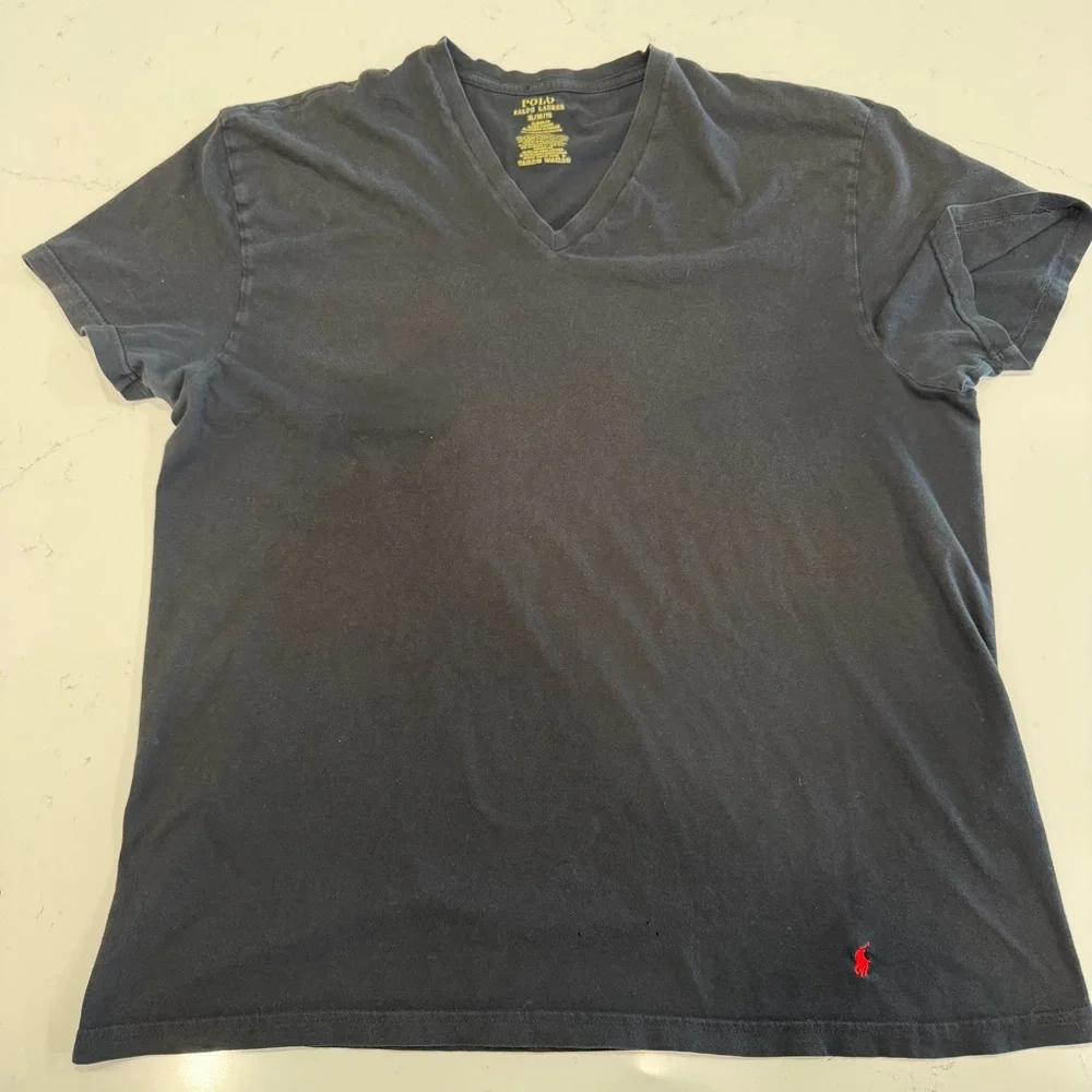 Polo by Ralph Lauren Men's Black V-Neck T-Shirt